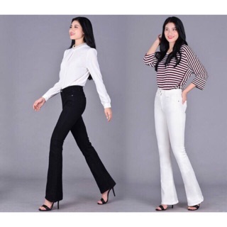 QUẦN JEANS TRẮNG/ĐEN ỐNG LOE FORM DÀI PHỦ GÓT. size 26 -> 34