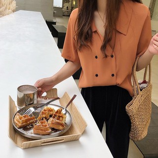 Áo sơ mi công sở cổ V bigsize