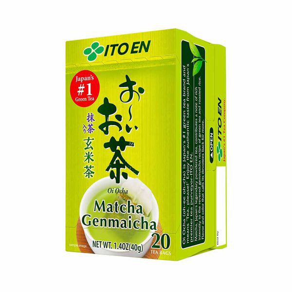Trà xanh gạo lức túi lọc Matcha Genmaicha  và Grên Tea hiệu Ito En hộp 40gr (20 túi)