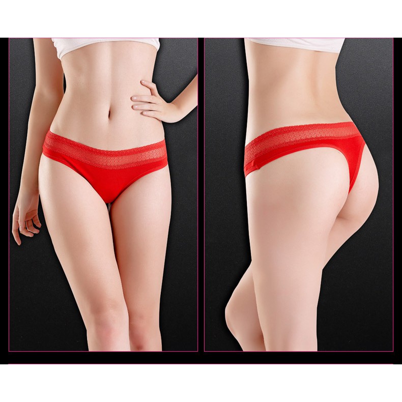 Quần lót lọt khe cotton cao cấp viền ren E1 | BigBuy360 - bigbuy360.vn