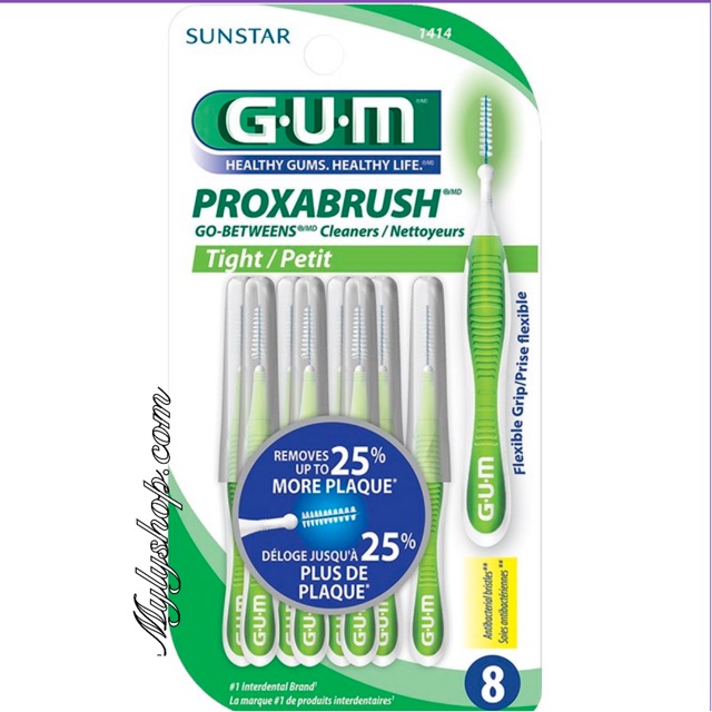 Tăm nha khoa Sunstar GUM ProxaBrush vĩ 10 cây Hàng Mỹ chính hãng