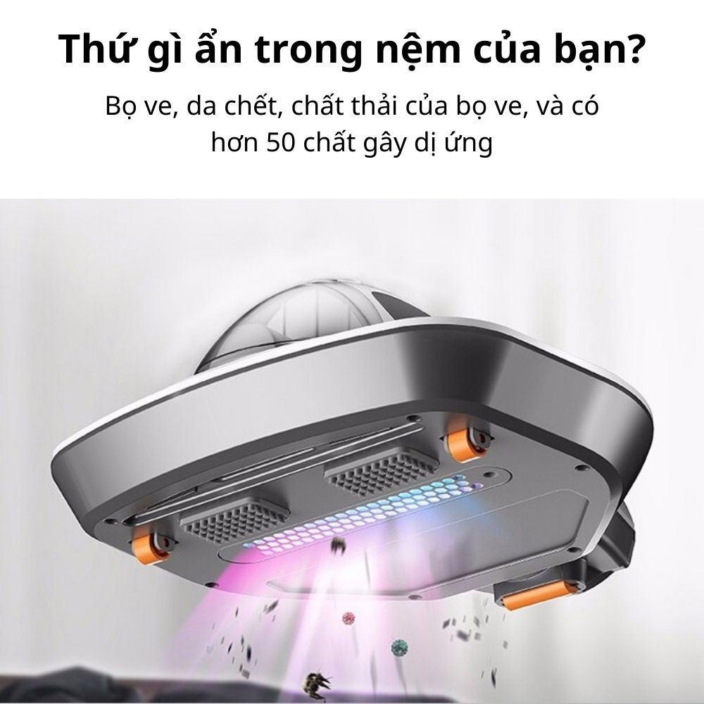 Máy hút bụi diệt khuẩn UV giường nệm sofa Chigo ZG-CR518 ,lực hút 12000Pa lõi lọc Hepa cao cấp - bảo hành 24 tháng