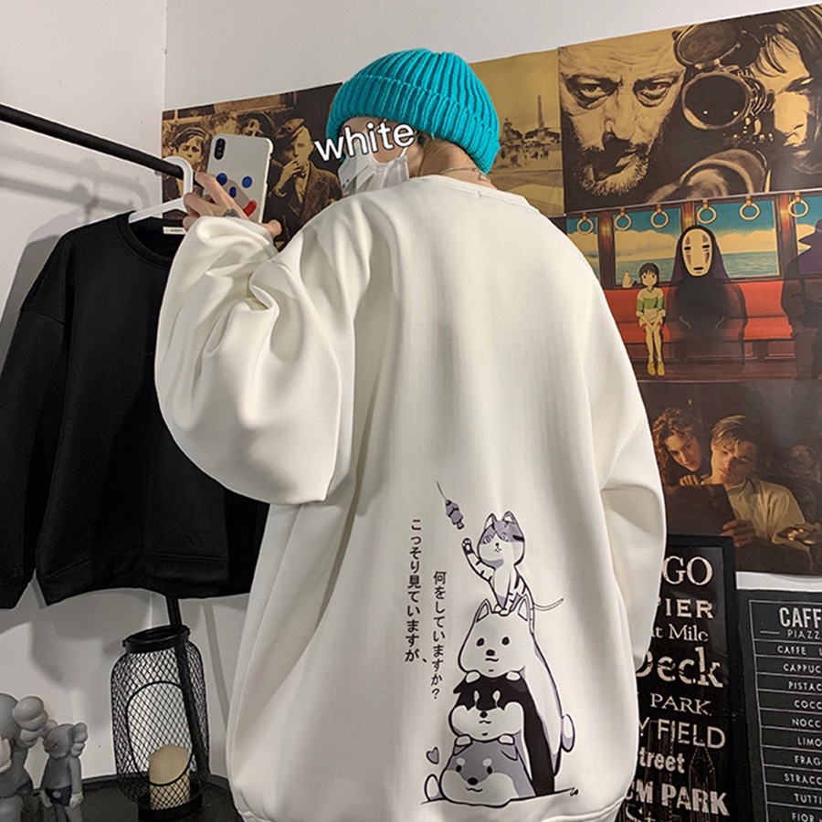 Áo dài tay Mèo Lưng NỈ BÔNG Unisex Phong Boutique Basic Sweater Ulzzang cặp đôi nam nữ form rộng oversize Hàn Quốc | BigBuy360 - bigbuy360.vn