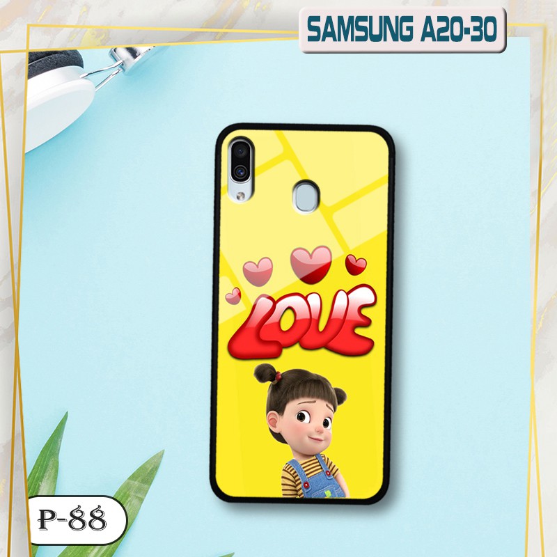 Ốp lưng kính 3D SamsungA20/ A30- hình cute