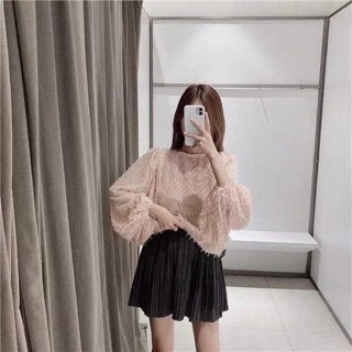 Áo zara hồng xù