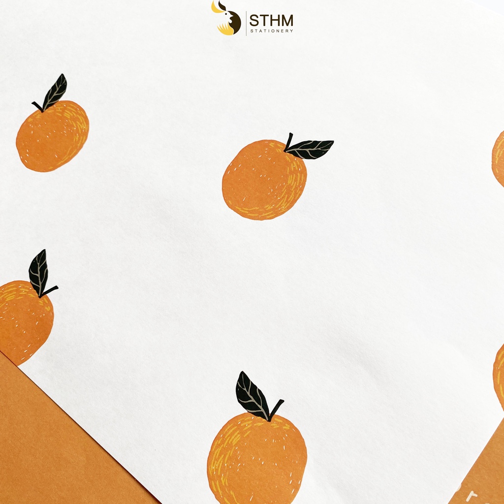 Giấy bao tập A5 Fruits - Set 4 hoặc 8 tờ - Tặng kèm 8 nhãn vở -  Giấy kraft trắng 100gsm dai đẹp - STHM