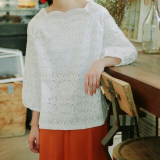 Áo babydoll trắng dài tay ( CÓ SẴN )