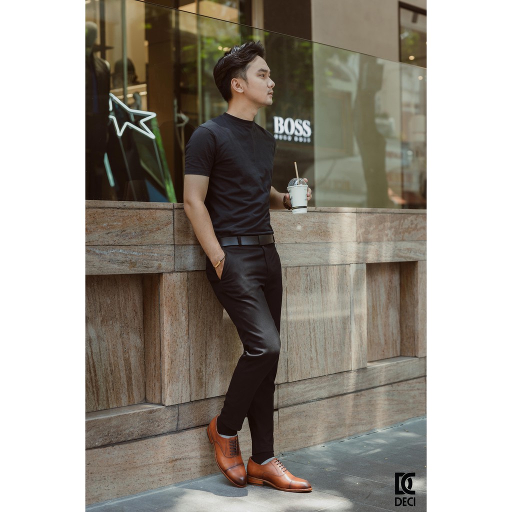 Giày tây công sở DECI cao cấp màu nâu dòng OXFORD ĐẾ DA