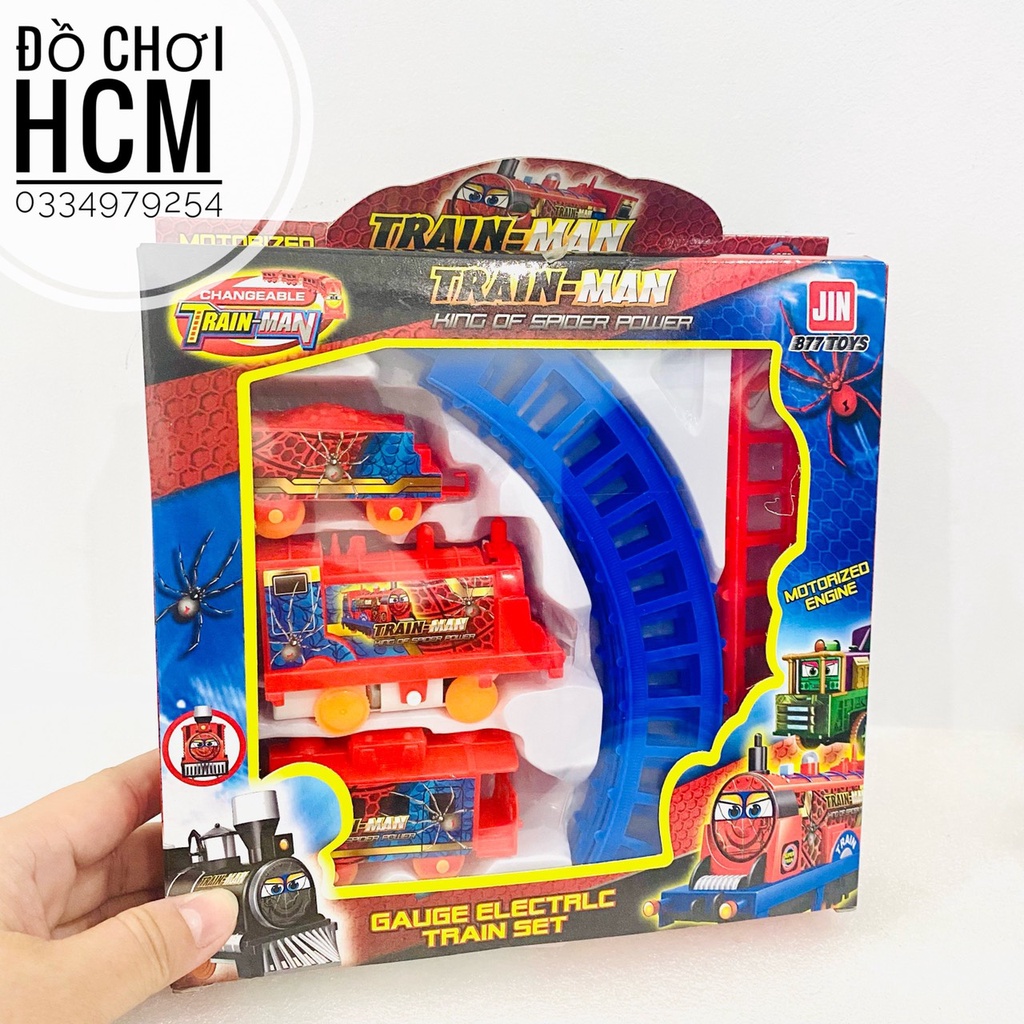 Hộp đồ chơi đường ray xe lửa tàu hỏa Thomas, Police train, Chó cứu hộ, Spider man cho bé thích ô tô mô hình