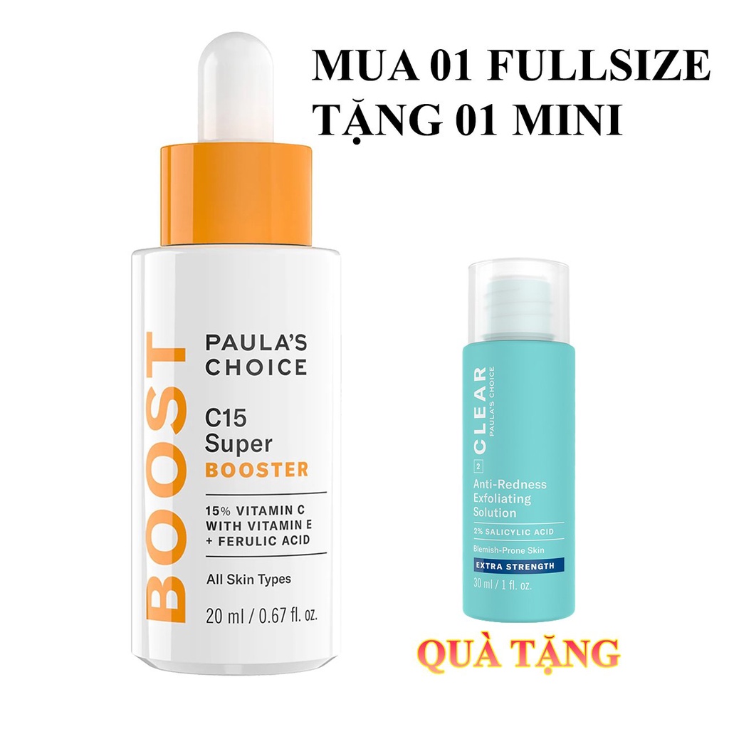 [TẶNG ] Serum Chứa 15% Vitamin C Giúp Làm Sáng, Mờ Thâm Nám &amp; Chống Lão Hóa Paula's Choice C15 Super Booster