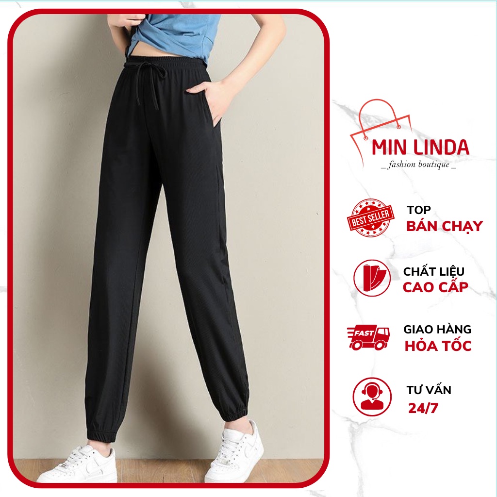 Quần Jogger Nữ Chất Thun Tăm Kiểu Dáng Hàn Quốc Thoáng Mát, Nhẹ, Vải Rất Bền - Min.Linda Shop