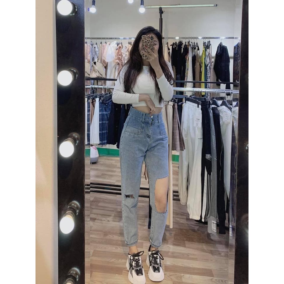 [Mã WASTMAY giảm 15% tối đa 30K đơn 150K] 9329-QUÂN BÒ BAGGY RÁCH GẤU SIÊU HOT | BigBuy360 - bigbuy360.vn