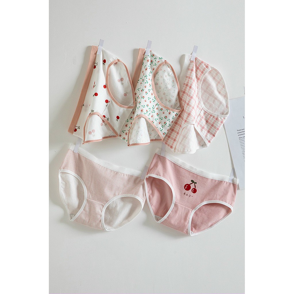 Combo 5c Quần Lót nữ CHERRY kute Dễ Thương Xinh Xắn,chất cotton thấm hút mồ hôi | BigBuy360 - bigbuy360.vn