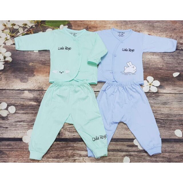 Bộ Dài Tay COTTON Khuy lệch Uala Rogo  Cho Bé 3-9kg