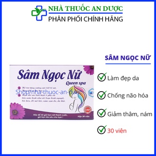 Viên uống đẹp da Sâm ngọc nữ Queen Spa  trắng da giảm lão hóa , ngừa nám tàn nhang hộp 30 viên