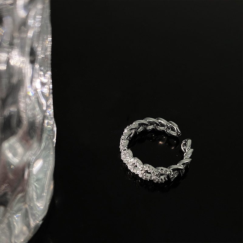 Nhẫn dạng hở kiểu chuỗi xích kim loại thời trang dành cho nữ