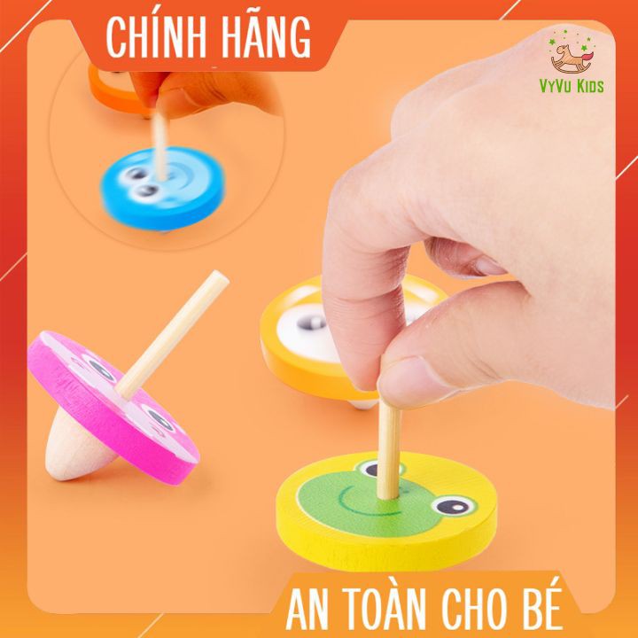 Con quay bằng gỗ nhiều màu sắc Montessori ♥️ CHÍNH HÃNG♥️ ĐỒ CHƠI GIÁO DỤC♥️ giúp phát triển các giác quan của trẻ