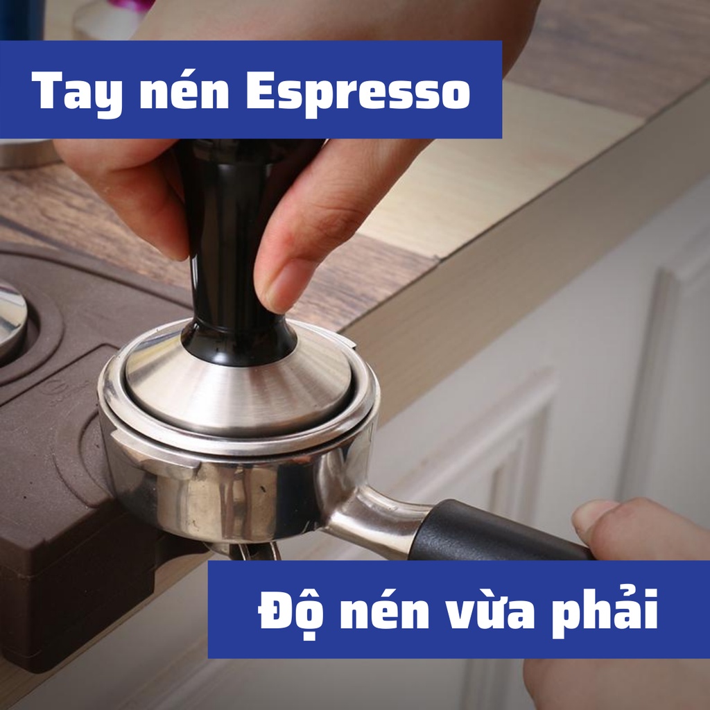 Tamper Dụng Cụ nén cà phê Espresso OCD cao cấp Inox 304 đường kính 49-51-53-58mm trọng lượng lên tới 700g bảo hành 1 năm