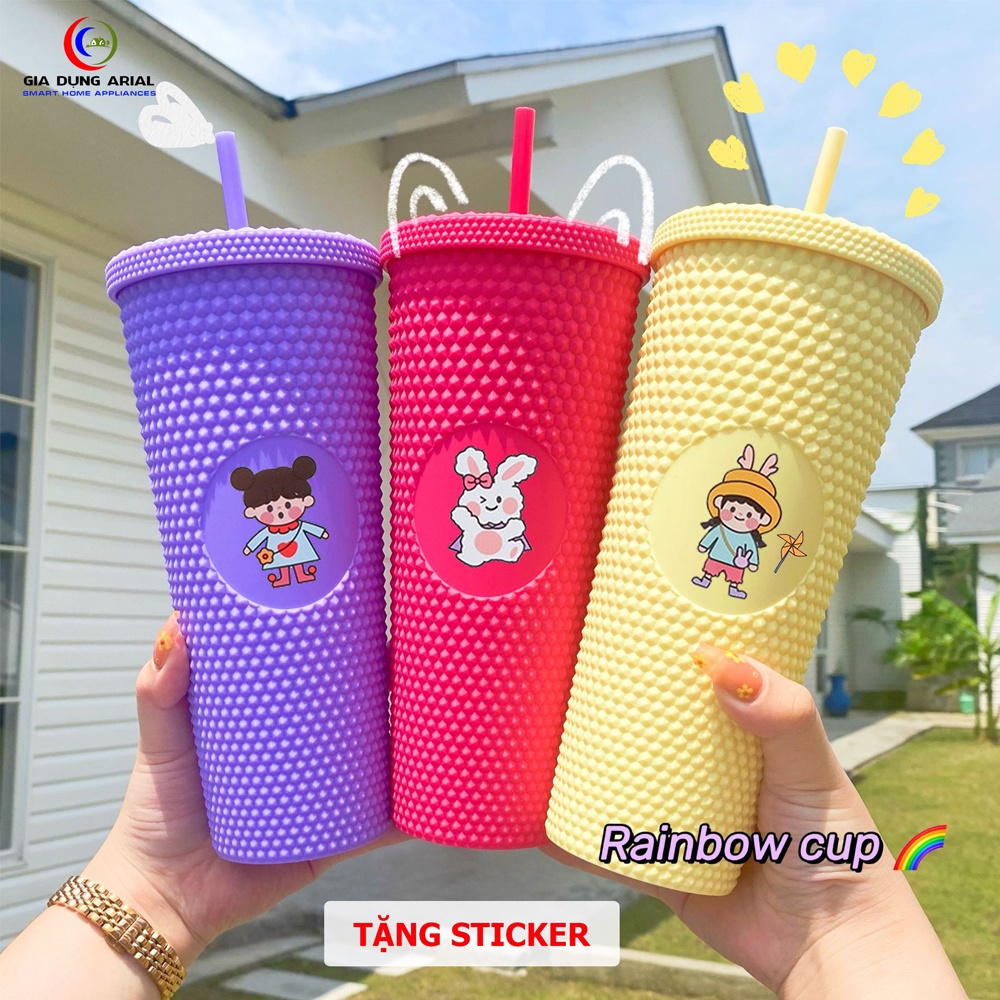 Cốc Giữ Nhiệt Dung Tích 710ml&420ml Thiết Kế Màu Sắc Đẹp Mắt Tặng Kèm Sticker