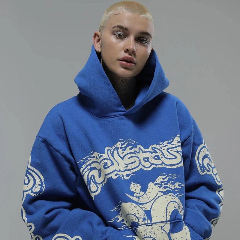 Áo Hoodie Dáng Rộng Phong Cách Hip Hop Đường Phố Cá Tính Cho Nam