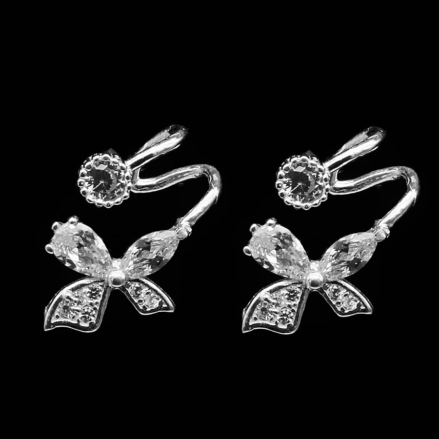 Hoa tai nữ bạc 925 hình cánh bướm xinh xinh trẻ trung BẠC HIỂU MINH HT187