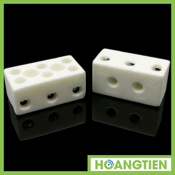 Cút nối dây điện sứ CC10 3 cực
