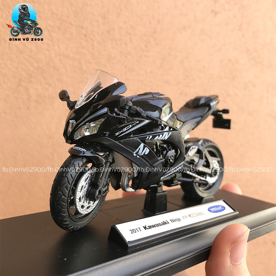 Xe mô hình Kawasaki Ninja ZX10-R chất chơi - Tỉ lệ 1/18