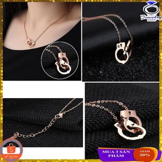 ( GIÁ SỐC) DÂY CHUYỀN TITAN CÒNG SỐ 8 MÀU HỒNG 14K TN093