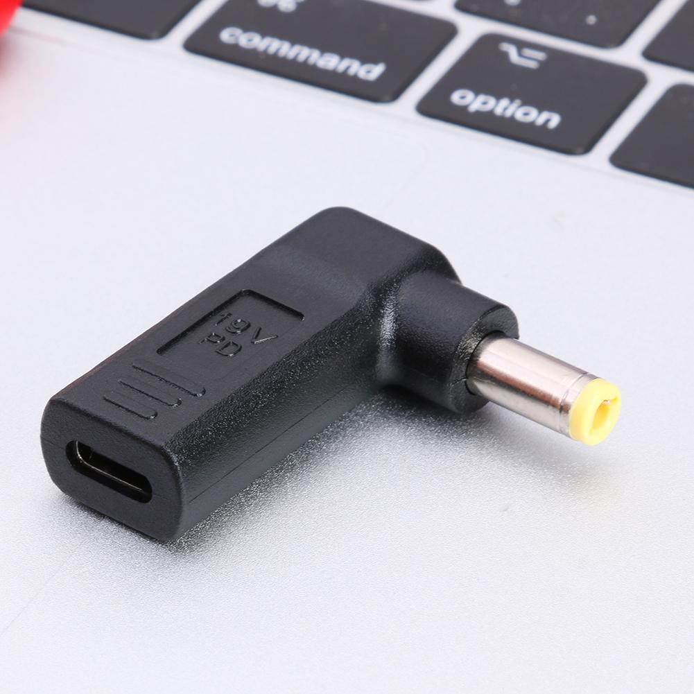 Đầu nối chuyển cổng USB 3.1 Type C sang 5.5x2.5mm góc phải chuyên dụng