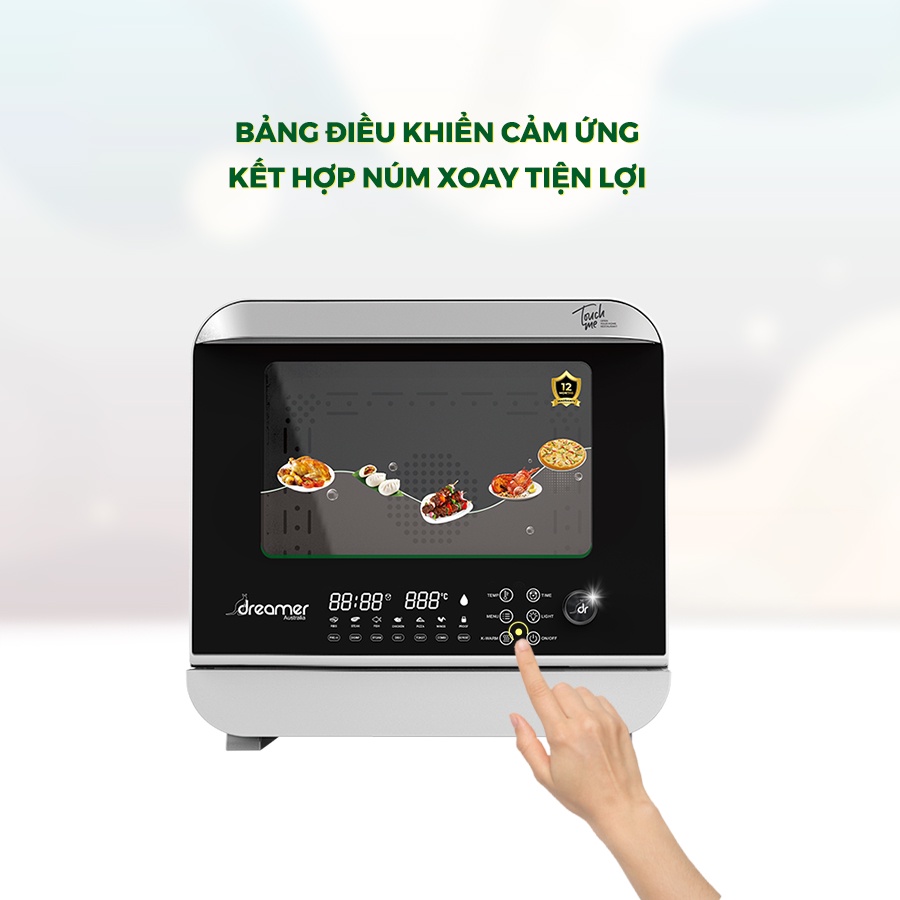 Nồi chiên hơi nước không dầu cao cấp Dreamer DKA-SAF118W, dung tích 18 lít, chuẩn thương hiệu Úc, bảo hành 12 tháng