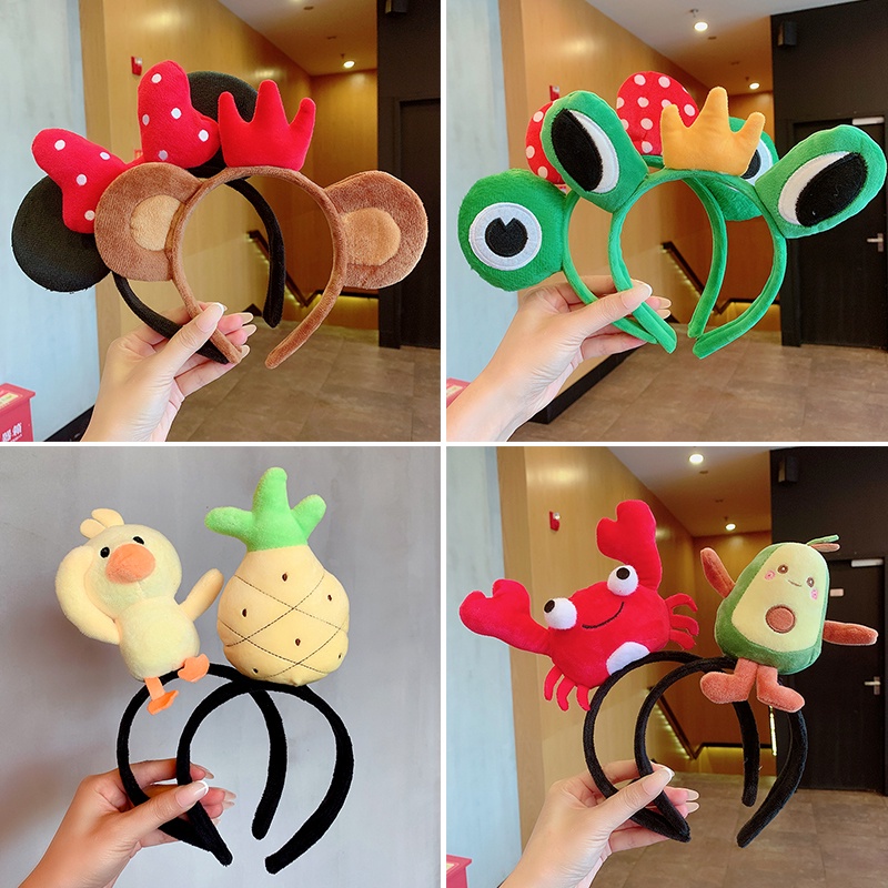 Dễ Thương Băng Đô Rửa Mặt Hình Cà Rốt / Khủng Long / Chú Chó Bully Đáng Yêu Cho Nữ