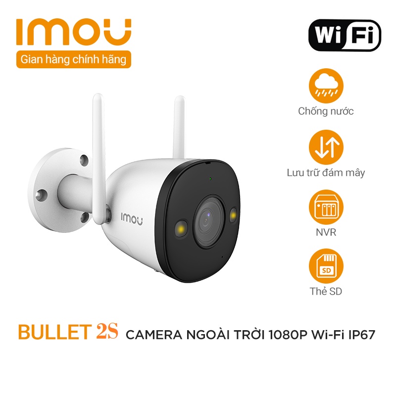 CAMERA WIFI NGOÀI TRỜI Imou Bullet 2S 2MP FHD IPC-F26FP - MÀU 24/7 Max Link Màu Ban Đêm Đàm Thoại 2 Chiều Bảo Hành 2 Năm