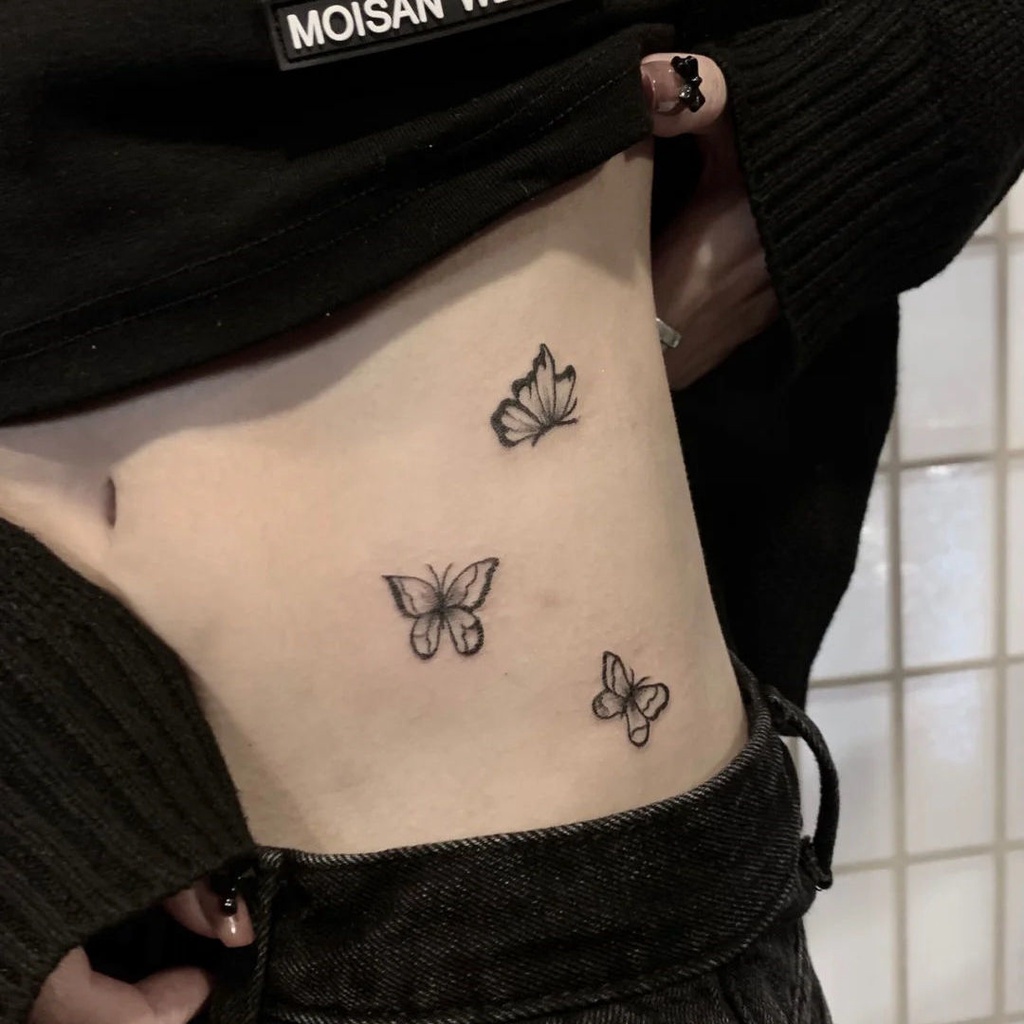 Hình xăm dán tạm thời chống thấm nước họa tiết bướm cá tính dành cho nữ