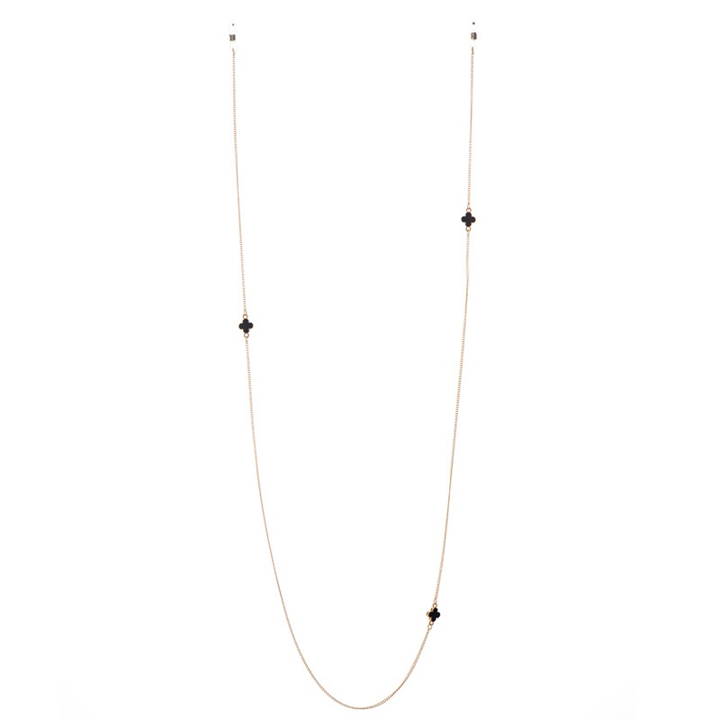 Chain glasses dây kiếng cỏ bốn lá đen may mắn handmade thông minh dây đeo khẩu trang tai nghe airpod sáng tạo