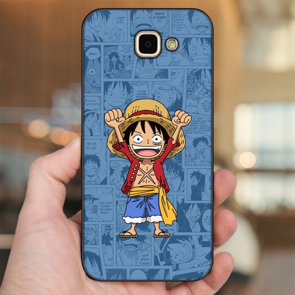 Ốp lưng Samsung A9 Pro viền đen in hình Luffy One Piece