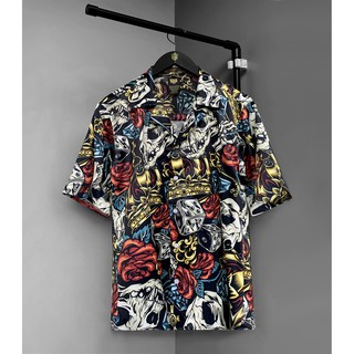 Áo sơ mi hoạ tiết Vintage / Vải lụa mềm