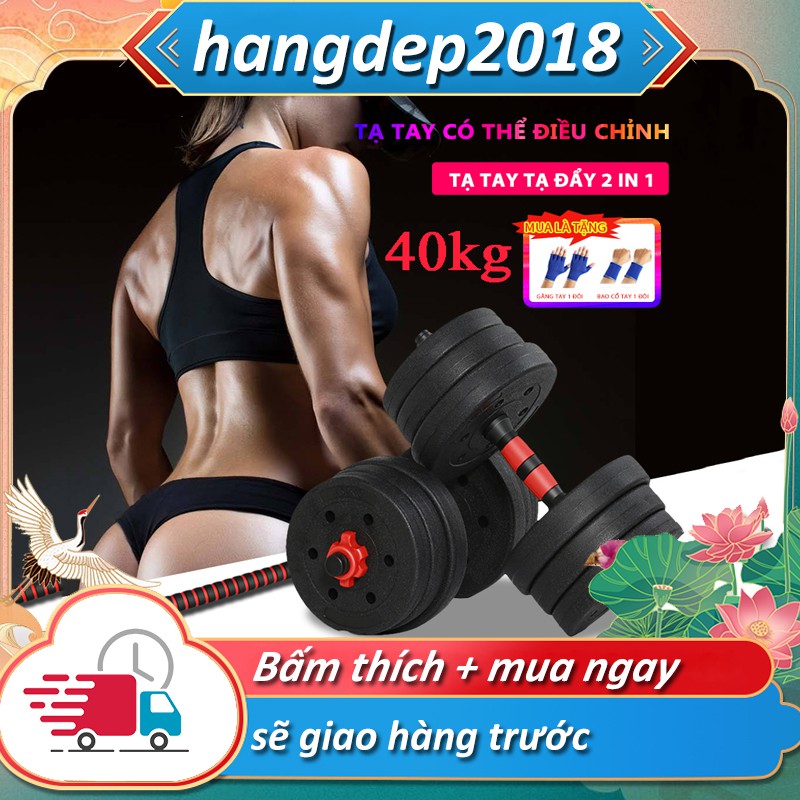 Tạ tập tay đẩy đẩy kết hợp, 40 KG tạ nam nữ tập gym tập thon tay, dụng cụ gym đa năng OT99