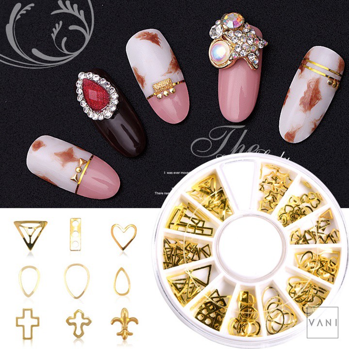 Kit 12 Mẫu Nhựa Giả Đá Trang Điểm Phong Cách Nhũ Kim Tuyến Trang Trí Nail ( Bảng 2 ) - Vani Store [KIRA0030]