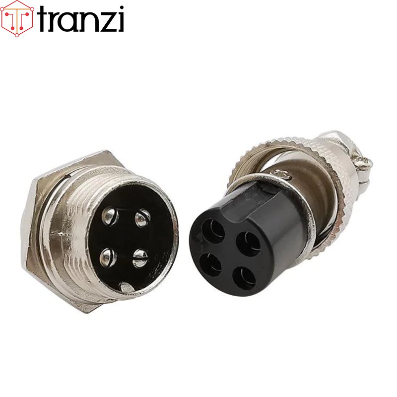 Giắc GX16 4P 16mm bộ đực cái - túi 1 bộ đực cái
