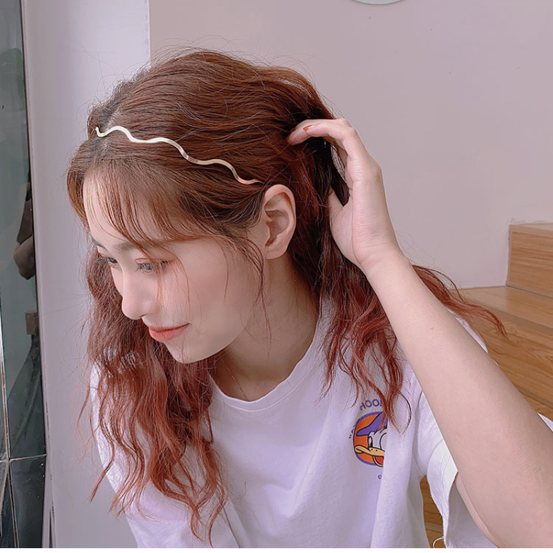 Cài tóc kim loại kiểu gợn sóng thời trang