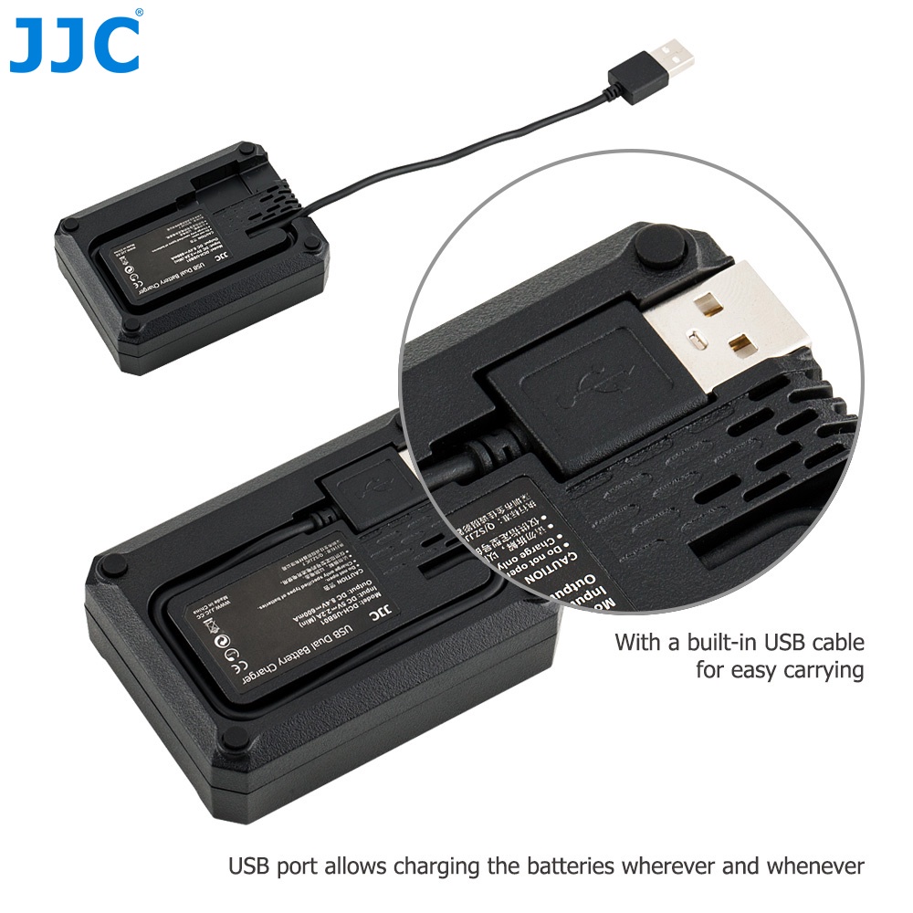 JJC LC-E12C Bộ sạc pin USB cho Canon EOS M50 Mark II, M50, M200, M100, M10, M, PowerShot SX70 HS, PowerShot G1X, Rebel SL1 và các máy ảnh khác có Pin LP-E12