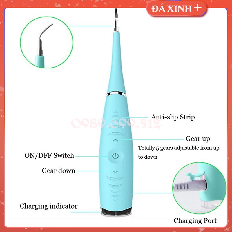 Máy Lấy Cao Răng Cầm Tay Mini - Vệ Sinh Răng - Kẽ Răng Siêu Tiện Dụng ( Tự Lấy Cao Răng Tại Nhà )