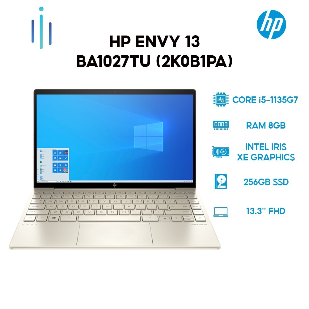 Laptop HP Envy 13-ba1027TU 2K0B1PA i5-1135G7 | 8GB | 256GB | Intel Iris Xe Graphics | 13.3'' FHD | Win 10 | Office