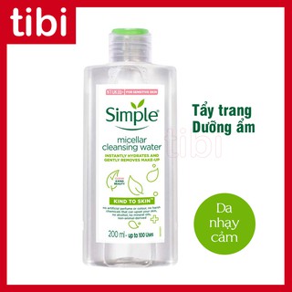 [Mỹ] Nước tẩy trang dành cho da nhạy cảm SIMPLE Micellar Cleansing Water 200 ml 400 ml