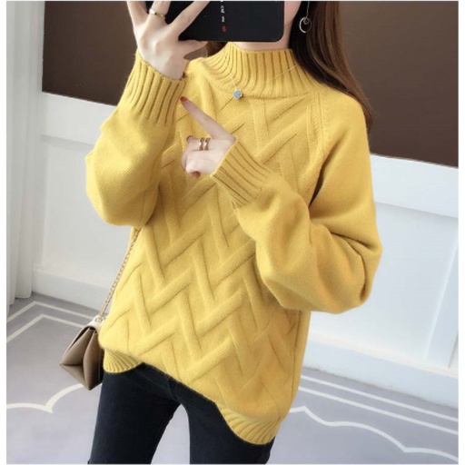 Áo len nữ, áo len nữ dài tay cổ tròn Al06
