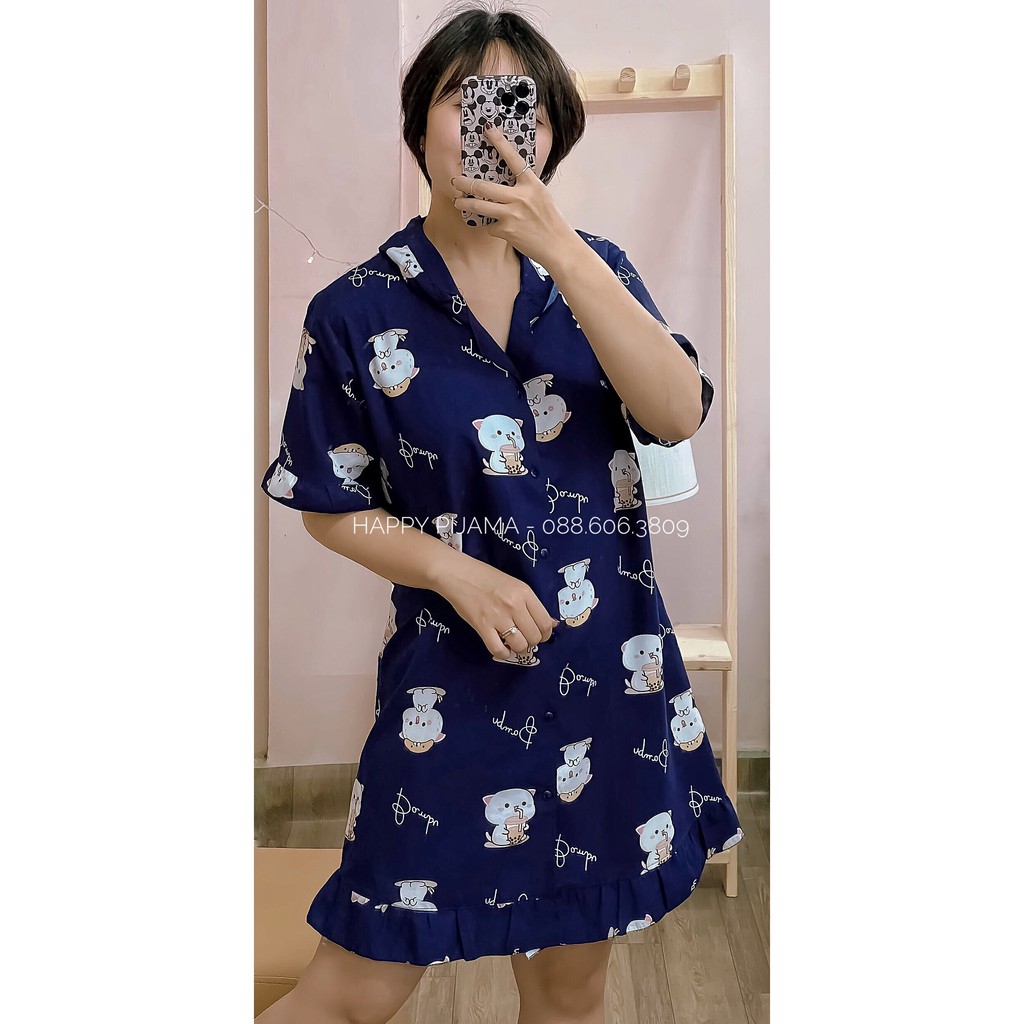 Váy Ngủ Cute ⚠️❗ HÀNG LOẠI 1 - XƯỞNG MAY⚠️❗ chất Kate Thái Cực Mát, Họa Tiết Hoạt Hình Dễ Thương