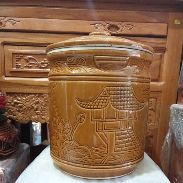 Hũ đựng gạo bát tràng Việt Nam đựng 15kg gạo