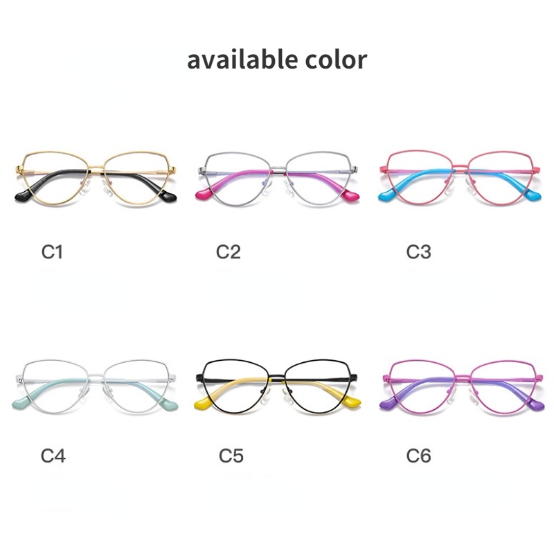 Mắt Kính Gọng Kim Loại Chống Ánh Sáng Xanh Thời Trang Cho Nữ