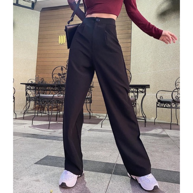 Quần tây ống rộng culottes,có clip thật inb lựa kiểu (3 loại :1 cúc,2 cúc ,khóa kéo) | BigBuy360 - bigbuy360.vn