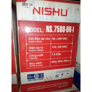 ỔN ÁP NISHU 7,5KVA 90V - 250V